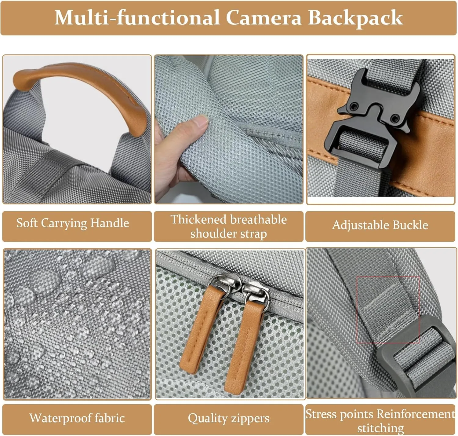 Camera Bags for Photographers,Professional DSLR Camera Backpack Bag with Waterproof Rain Cover,Laptop Compartment Tripod Holder Bag, Suitable for Shooting, Commuting, Travel, Holiday Gifts