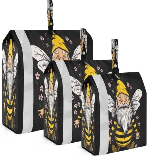 Cartoon Bee Gnome Packing Cubes for Travel 3 Set Compression Travel Bags Luggage Organizer Bags for Suitcases