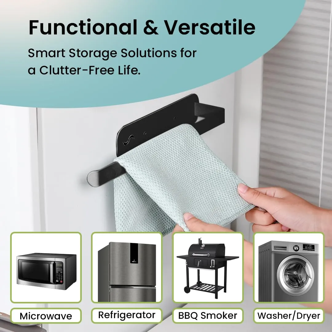 Cheston Magnetic Fridge Paper Towel Hanger- Durable Organizer for Metal Surfaces: Refrigerators, Microwaves, Metal Almirah - Load-Bearing 5kg - Ideal for Towel Rolls & Clothes