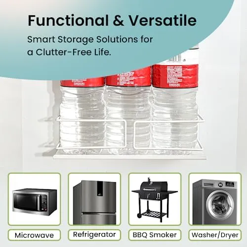 CHESTON Magnetic Storage Rack with Magnetic Hooks - Durable Organizer for Metal Surfaces: Refrigerators, Microwaves & Metal Almirah (Set of 3)