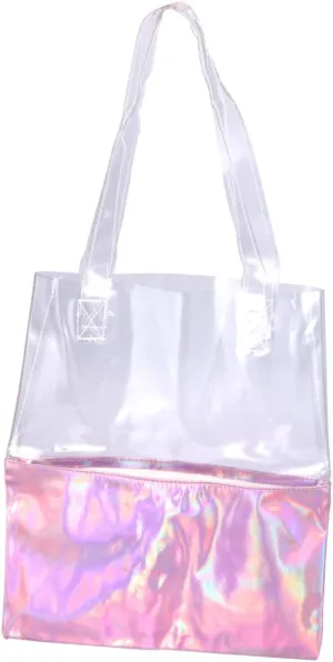 Chic Hologram Shoulder Bag for Women Tote Handbag Versatile Fashion Purse for Shopping Travel School Fits Phone Essentials Bling Bling Design