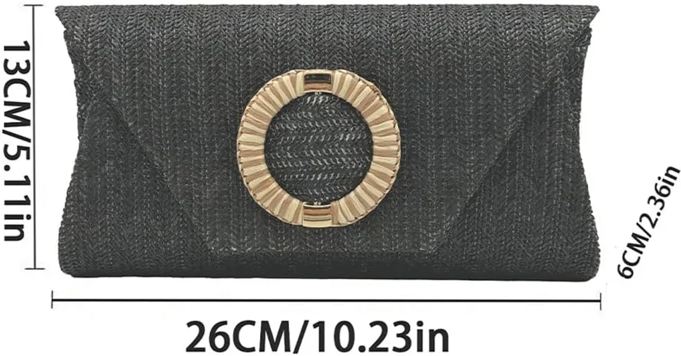 Chic Straw Clutch Purses for Women Evening Bag Formal Clutch Handbags Summer Straw Beach Bag Dressy Purse for Party Wedding