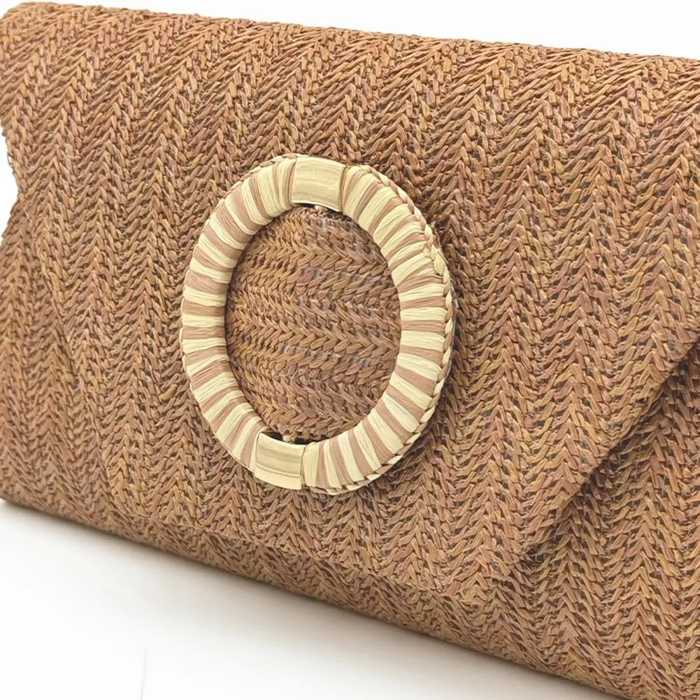 Chic Straw Clutch Purses for Women Evening Bag Formal Clutch Handbags Summer Straw Beach Bag Dressy Purse for Party Wedding