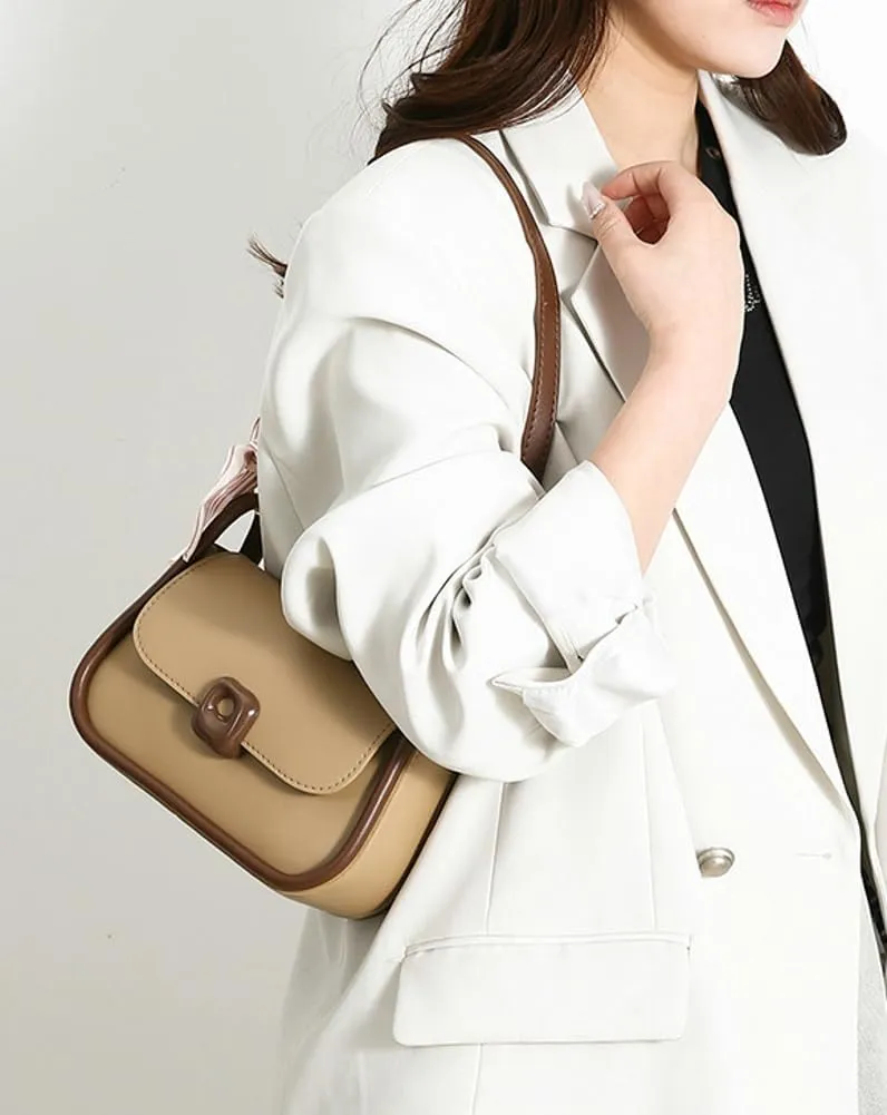 Chic Vegan Leather Shoulder Crossbody Bag for Women Y2k Handbag Purse Small Tote Bag Top Handle Satchel 2024