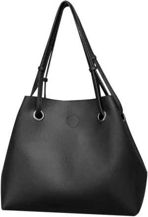 CHILDWEET 2pcs Women's Tote Bag Set Crossbody Handbags Women's Pu Bucket Bag Fashionable Shoulder Black