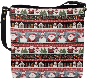 Christmas Shoulder Bucket Bag for Women Large Leather Tote Bag Stylish Hobo Bags Daily Storage Bag with Pockets