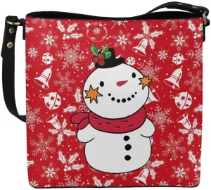 Christmas Shoulder Bucket Bag for Women Large Leather Tote Bag Stylish Hobo Bags Daily Storage Bag with Pockets