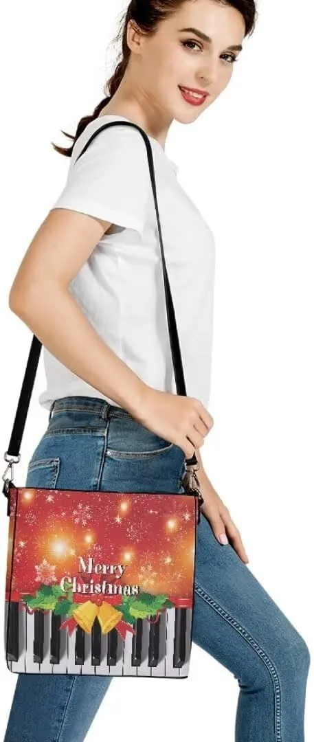 Christmas Shoulder Bucket Bag for Women Large Leather Tote Bag Stylish Hobo Bags Daily Storage Bag with Pockets