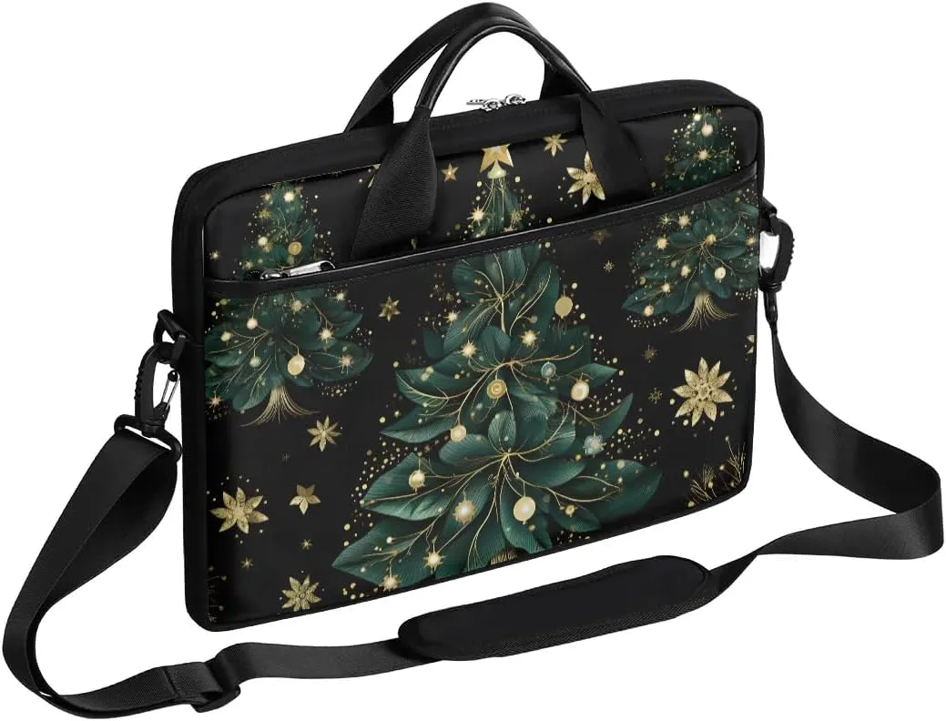 Christmas Tree Modern Pattern Laptop Shoulder Bag Tablet Computer Notebook Sleeve Messenger Bags Carrying Case with Strap Briefcase Tote for 14 15 in Laptops