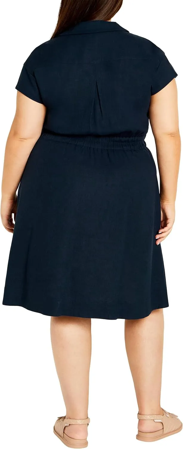 City Chic Plus Size Dress, Antonella Cap Sleeve Collared Dress