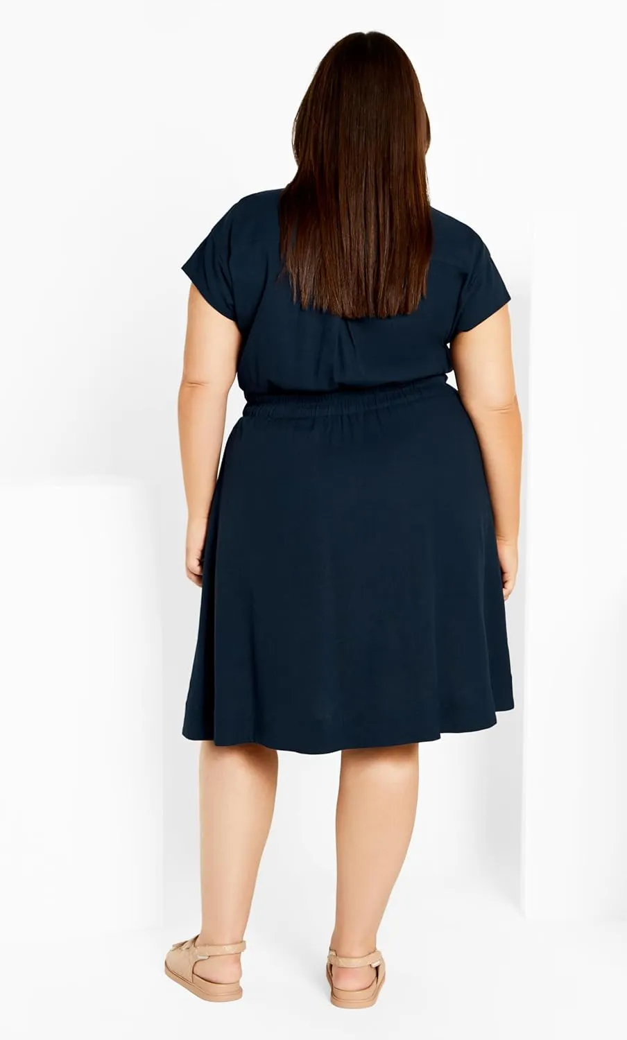 City Chic Plus Size Dress, Antonella Cap Sleeve Collared Dress