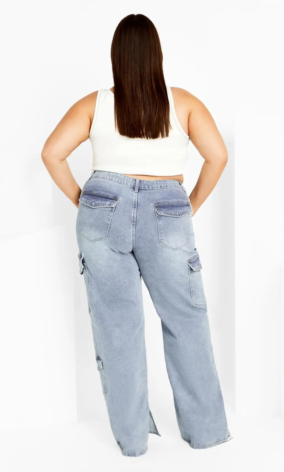 City Chic Plus Size Jeans, Cargo Luna Wide Leg Jean