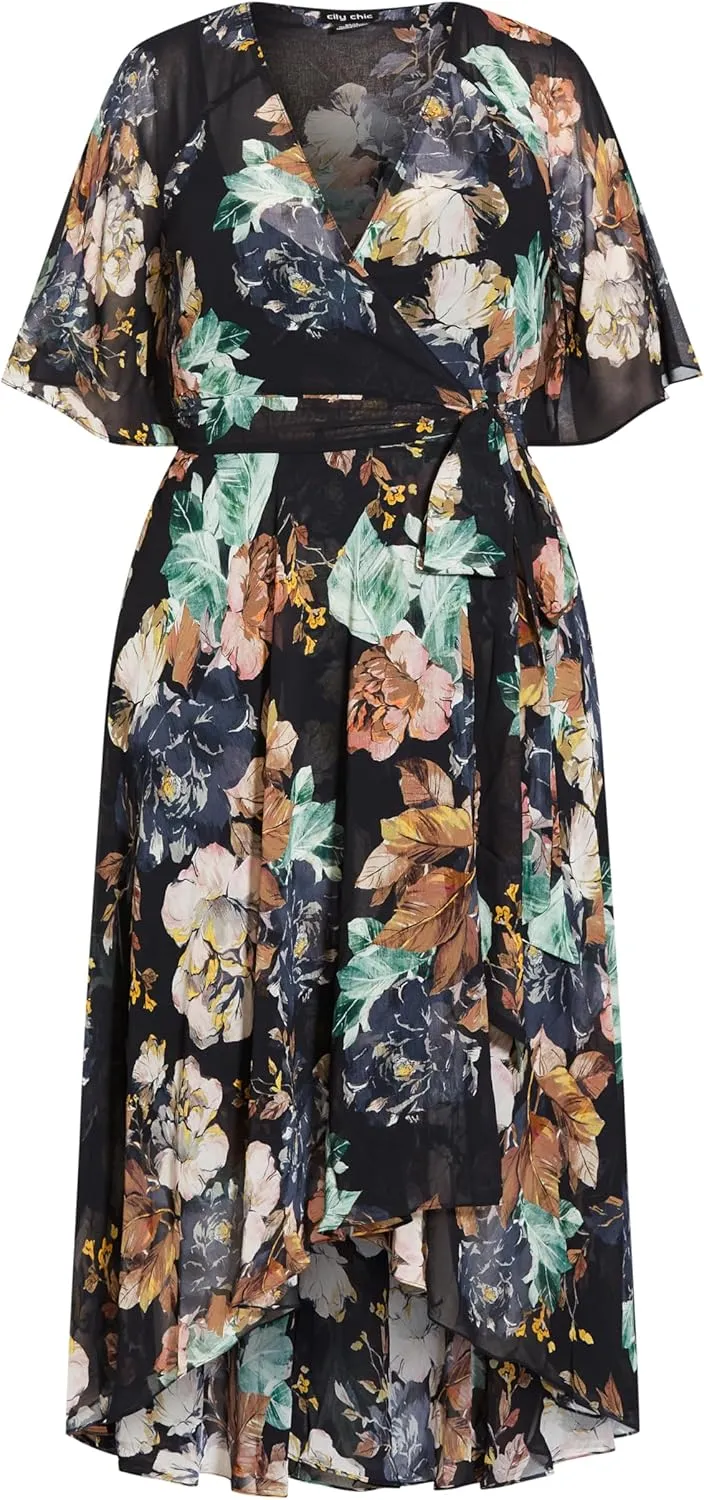 CITY CHIC Women's Midi Dress-Epic Fleur