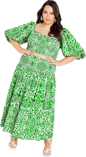 City Chic Women's Plus Size Amari A Line Maxi Skirt