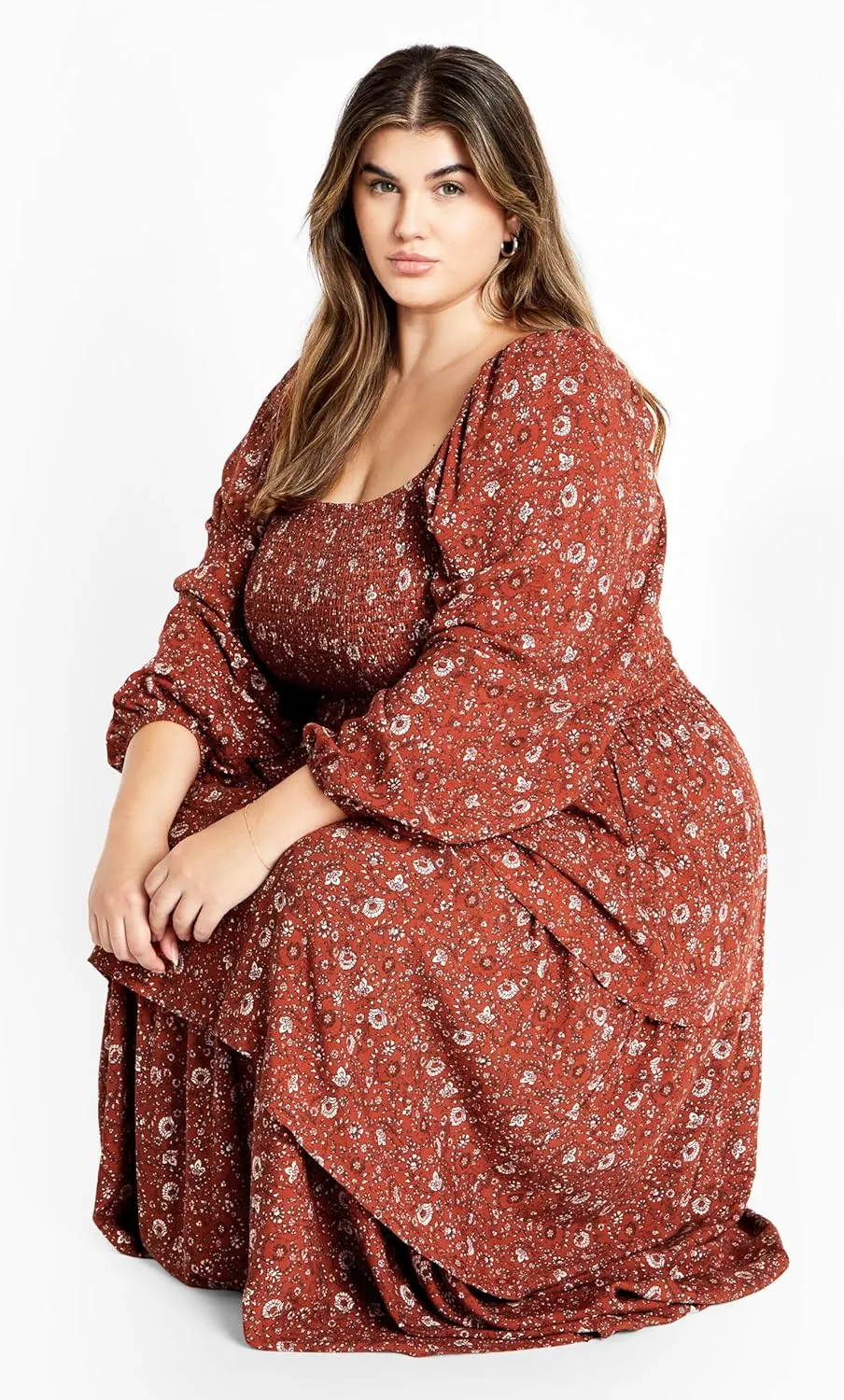 City Chic Women's Plus Size Dahlia Tiered Maxi Dress