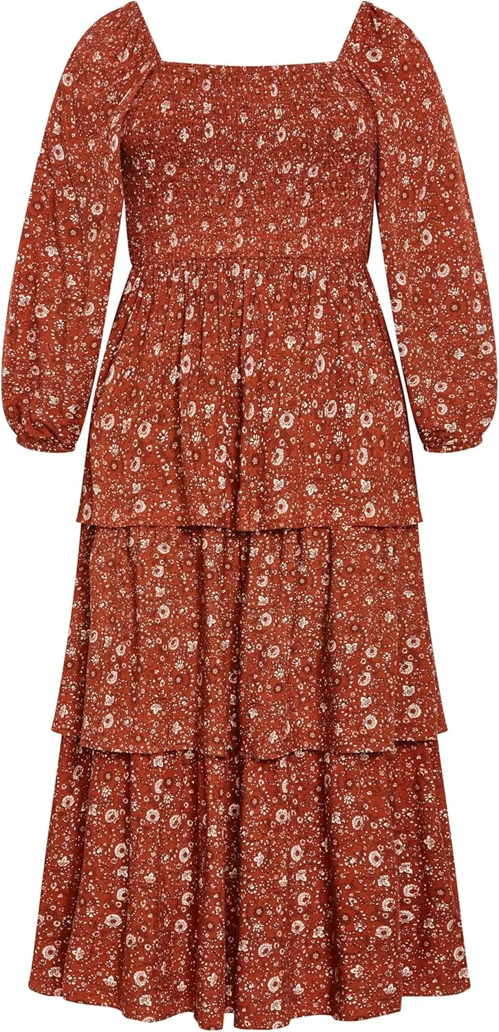 City Chic Women's Plus Size Dahlia Tiered Maxi Dress