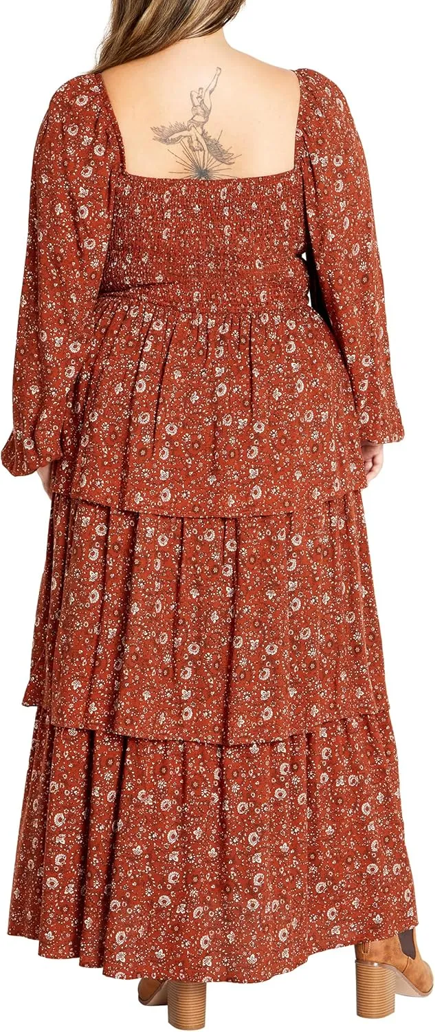 City Chic Women's Plus Size Dahlia Tiered Maxi Dress