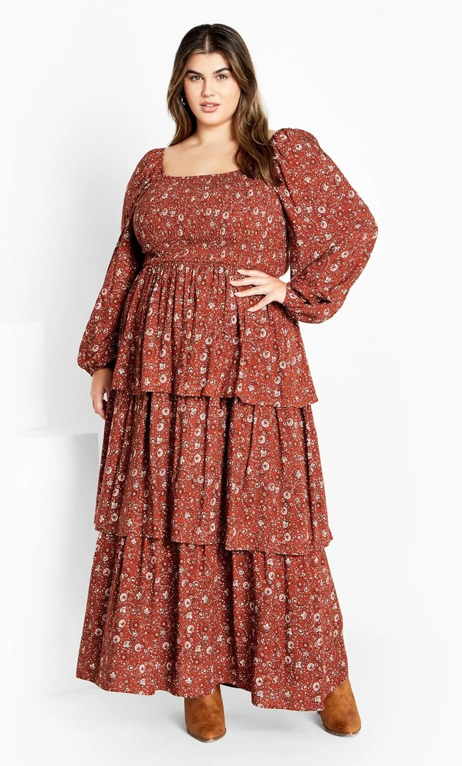 City Chic Women's Plus Size Dahlia Tiered Maxi Dress