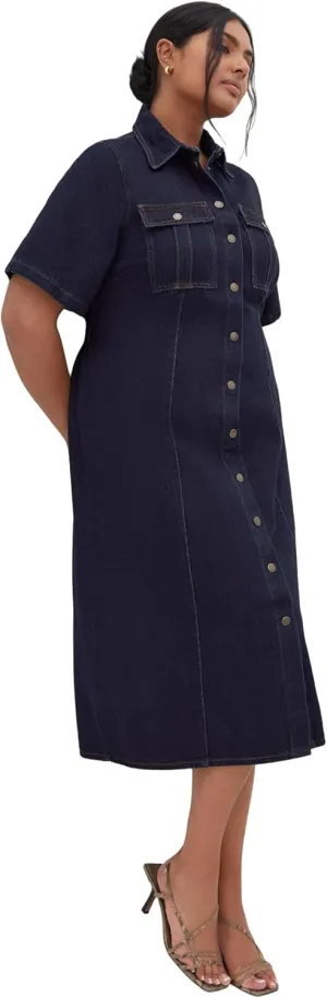City Chic Women's Plus Size Dress - Jade Denim