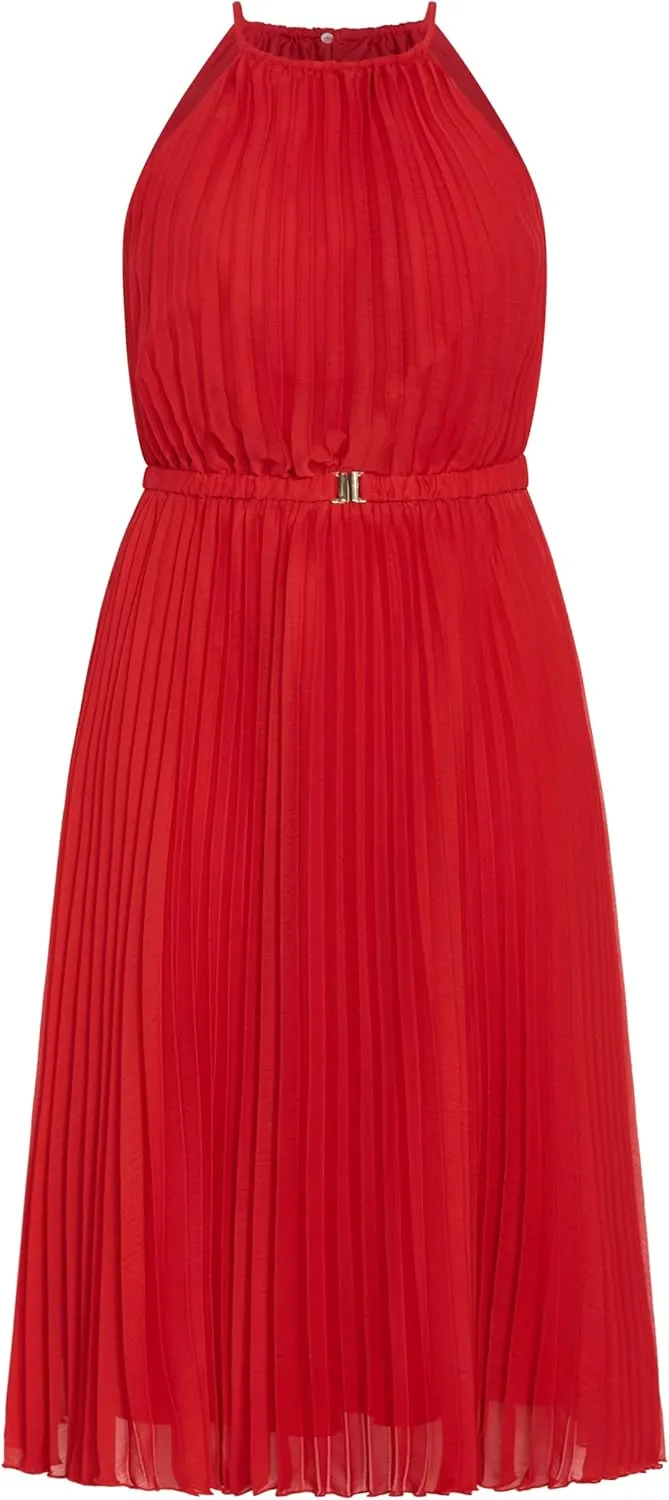 City Chic Women's Plus Size Dress - Ruby Halter Pleated Midi