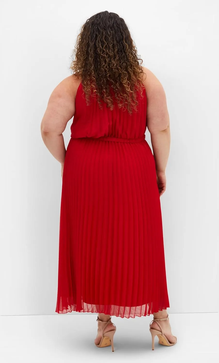 City Chic Women's Plus Size Dress - Ruby Halter Pleated Midi
