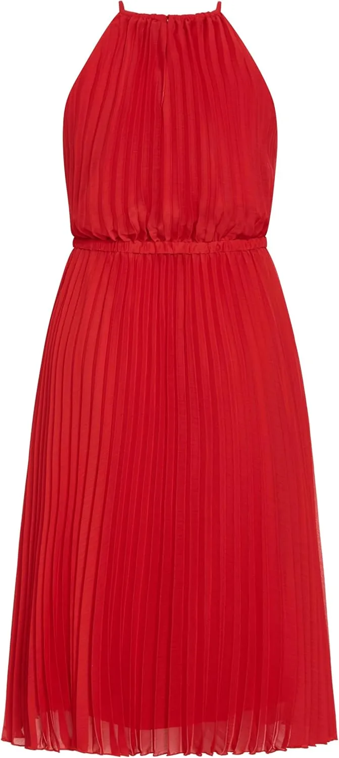 City Chic Women's Plus Size Dress - Ruby Halter Pleated Midi