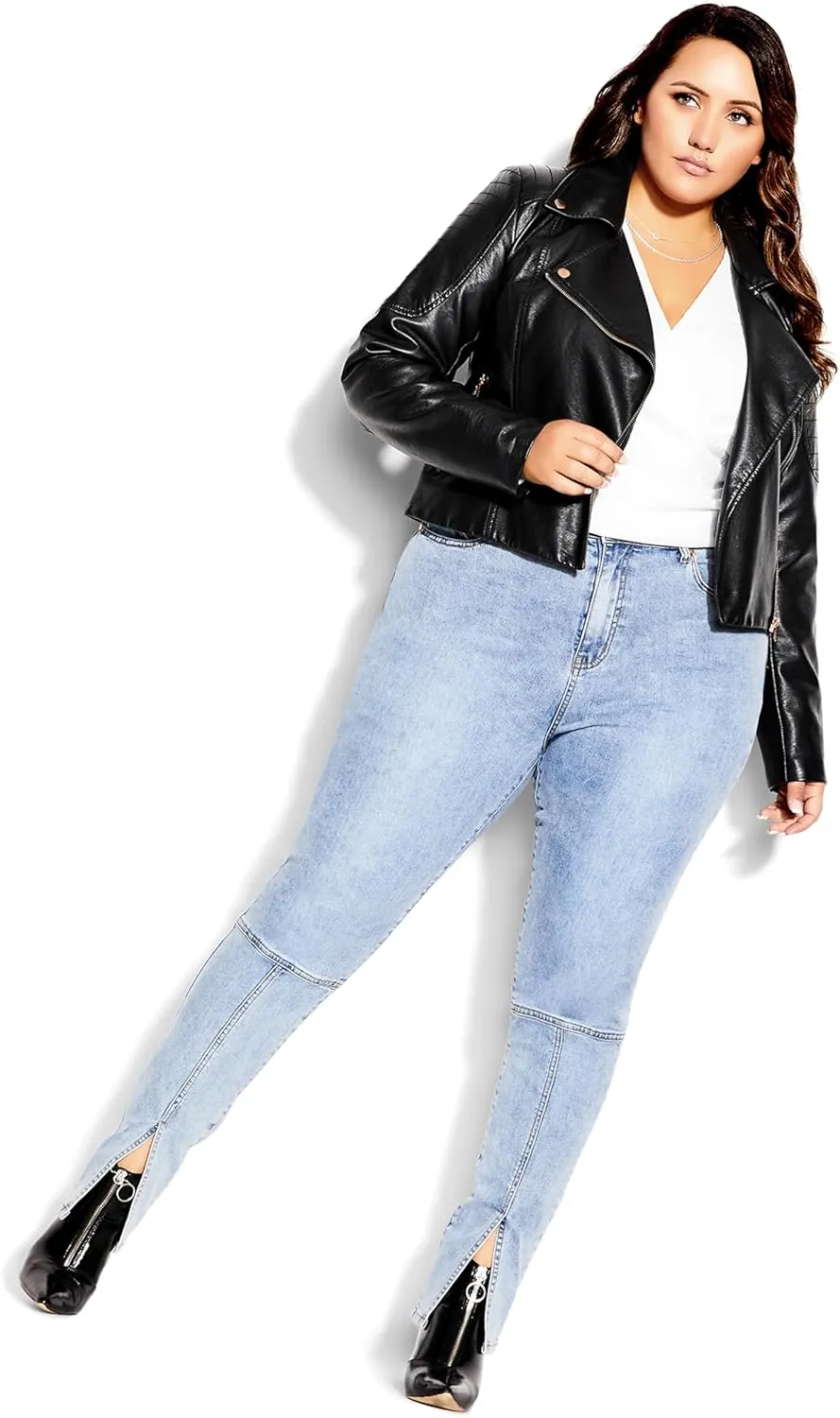 City Chic Women's Plus Size Jacket - Zip Biker