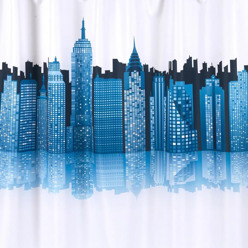 Cityscape Fabric Shower Curtain