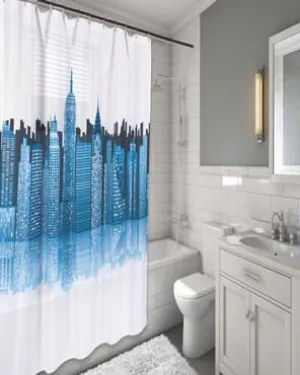 Cityscape Fabric Shower Curtain