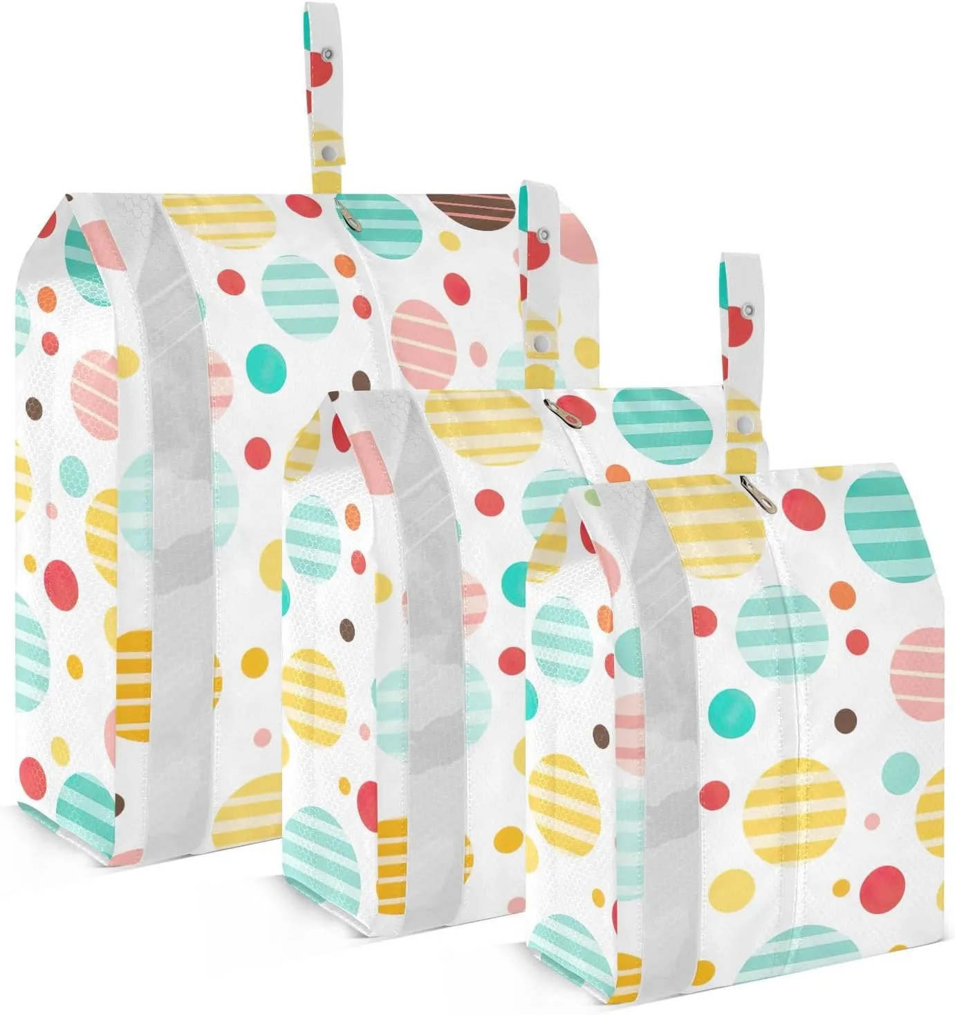 Colorful Dots Funny Packing Cubes for Travel 3 Set Travel Compression Bags Luggage Bags Organizer for Travel Essentials