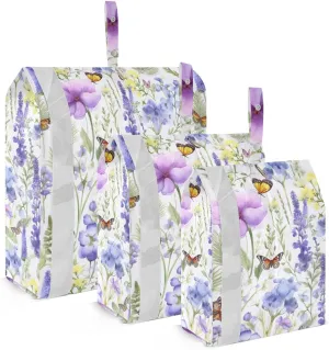 Colorful Leaves Butterflies Flowers Packing Cubes for Travel 3 Set Travel Bags Organizer Luggage Organizer Bags for Organization