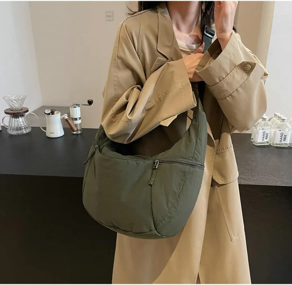 corduroy Crossbody Bag for Women Lightweight Underarm Shoulder Purse Trendy Crescent Sling Hobo Bags Cute Tote Handbag 2025
