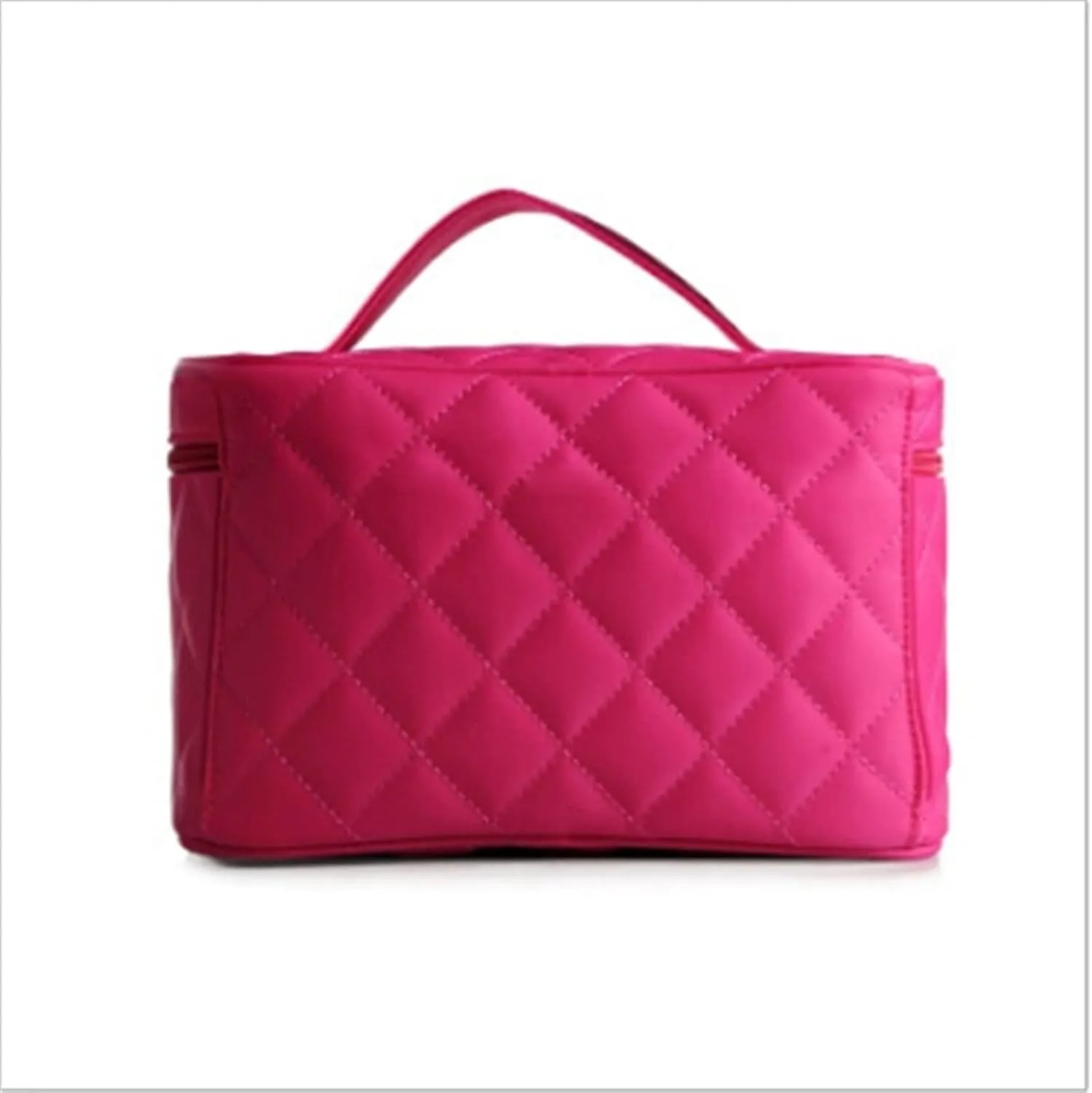 Cosmetic Female Quilted Professional Women Capacity Storage Handbag Travel Makeup Bag (Black)