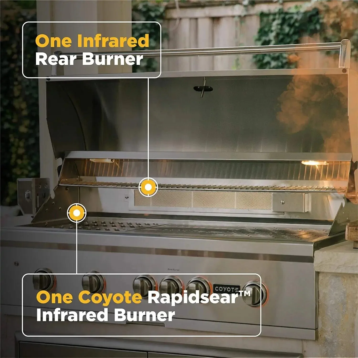 Coyote S-Series 42" Grill, LED Lights, Ceramics - C2SL42