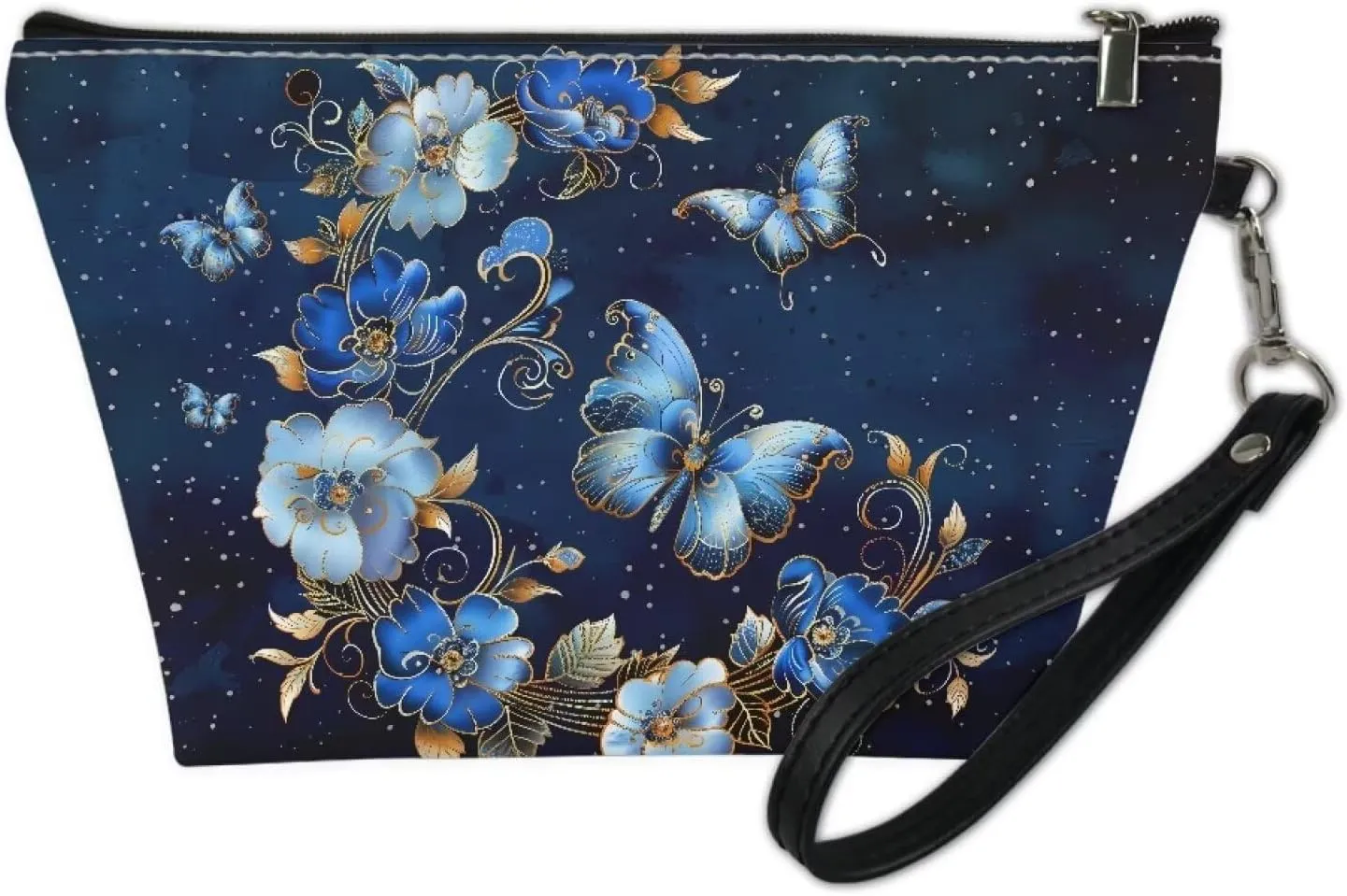 Cozeyat Butterfly Floral Makeup Bag, Adorable Roomy Cosmetic Pouch Multifunction Toiletry Cases Travel Accessories Organizer Storage Bag with Zipper for Women Girls
