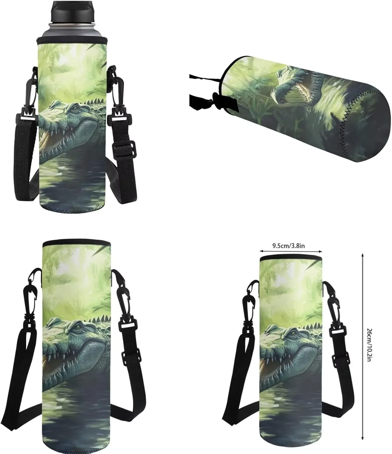 Crocodile Backpack Large 17 Inch Boys Bookbag Age 6-8 with Lunch Box 4 Piece Versatile School Knapsack Lightweight Lunch Bag with Shoulder Strap