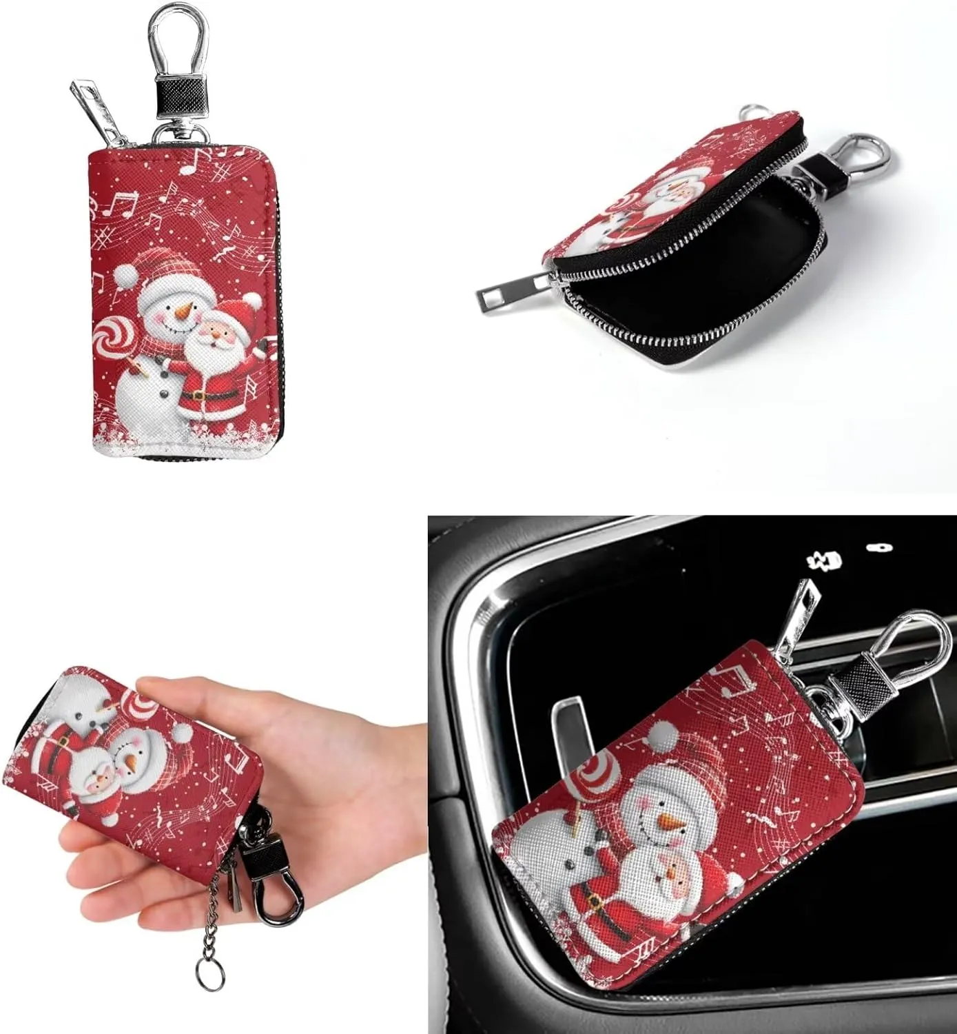 Crossbody Bags for Women Leather Bucket Bags with Car Key Case 2 Piece Shoulder Bag Trendy Handbag
