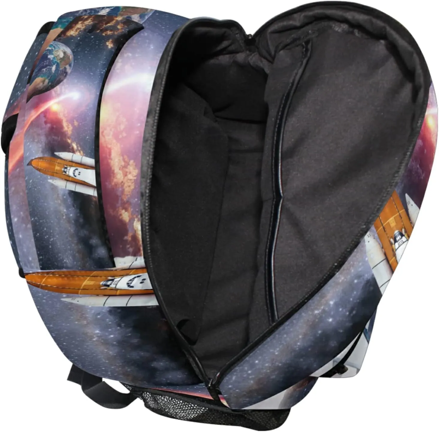Custom Backpacks Personalized Spaceship Earth Planet Bookbag with Name/Text Boys Girls School Backpack Bookbags for Kids Students