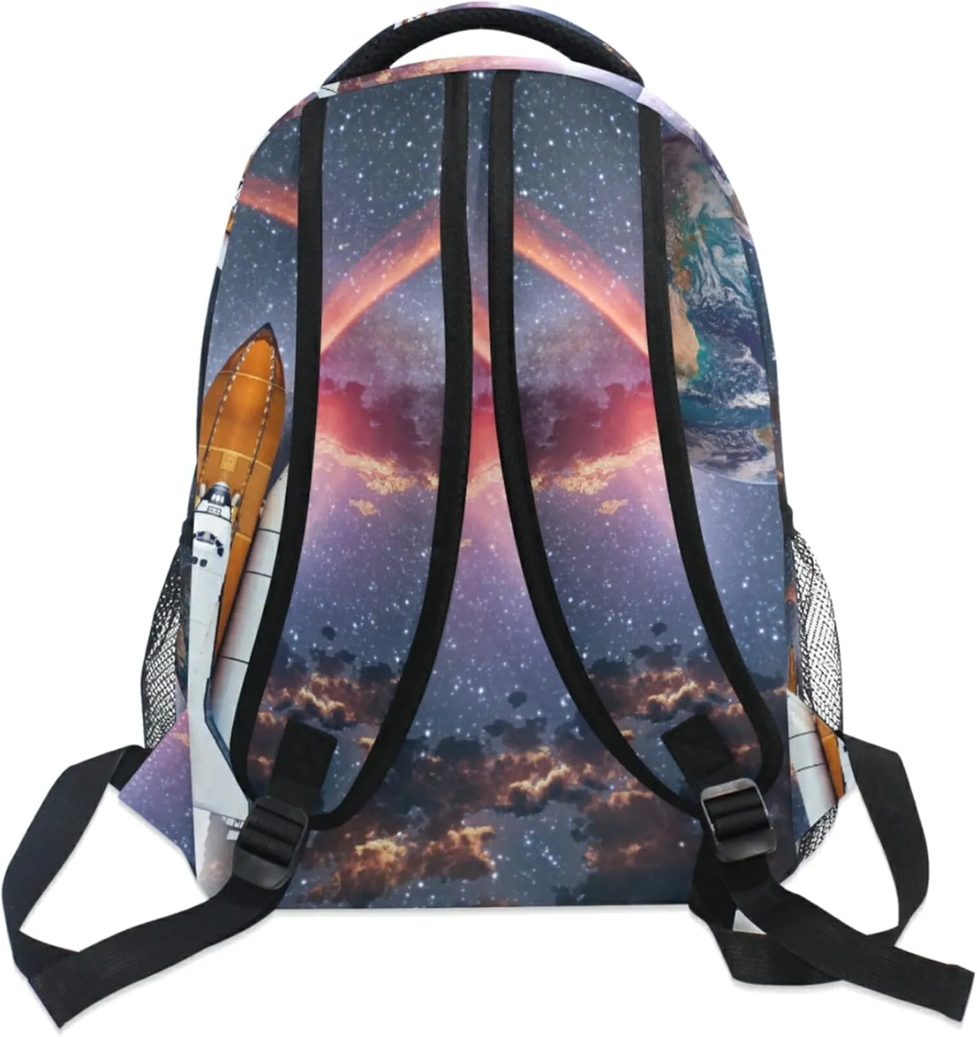 Custom Backpacks Personalized Spaceship Earth Planet Bookbag with Name/Text Boys Girls School Backpack Bookbags for Kids Students