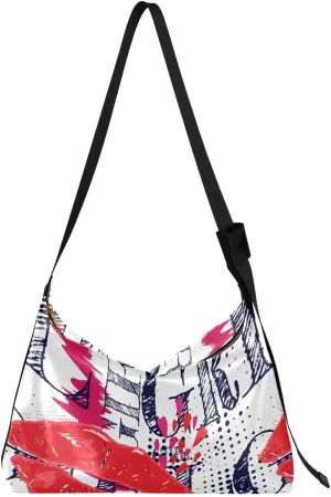 Cute Kiss Red Lips Hobo Crossbody Bags for Women Leather Large Shoulder Bag Cross Body Modern Style Trendy Womens Tote Bags Handbag for Travel Shopping