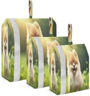 Cute Little Dog Puppy Packing Cubes for Travel 3 Set Compression Travel Bags Luggage Organizer Bags for Carry On