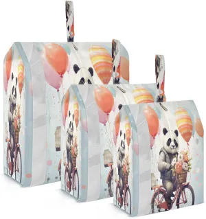 Cute Panda Bear Packing Cubes for Travel 3 Set Compression Travel Bags Suitcase Organizer Bags Set for Travel