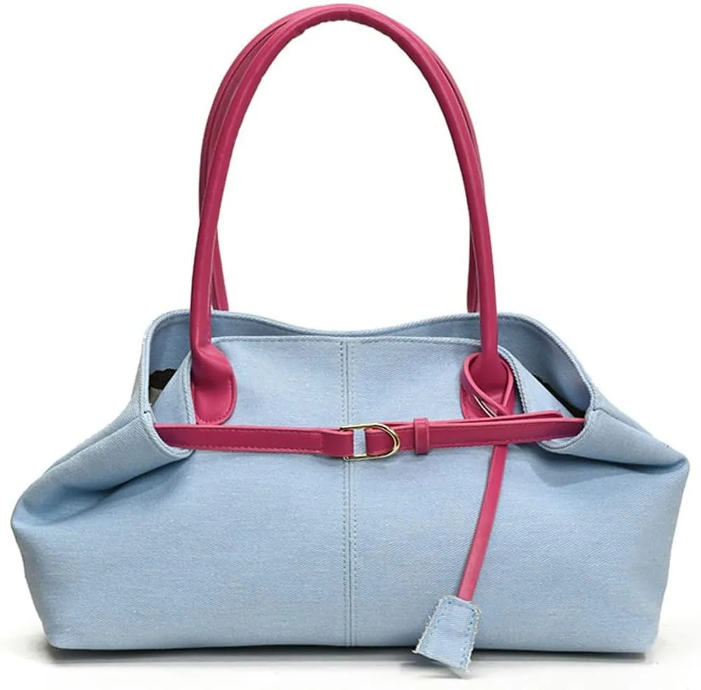 Denim Hobo Bags Women Summer Beach Bag Cute Underarm Shoulder Crossbody Purse Trendy Travel Crescent Tote Handbag 2025