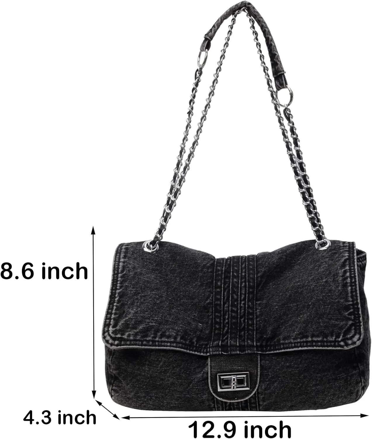 Denim Purse for Women Jean Purses Tote Bag for Womens Handbags Work Bags Jean Shoulder Bag Trendy Crossbody Bags