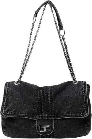 Denim Purse for Women Jean Purses Tote Bag for Womens Handbags Work Bags Jean Shoulder Bag Trendy Crossbody Bags