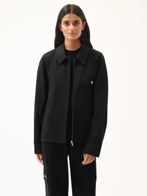 DNA Cotton Linen Harrington Jacket - Black