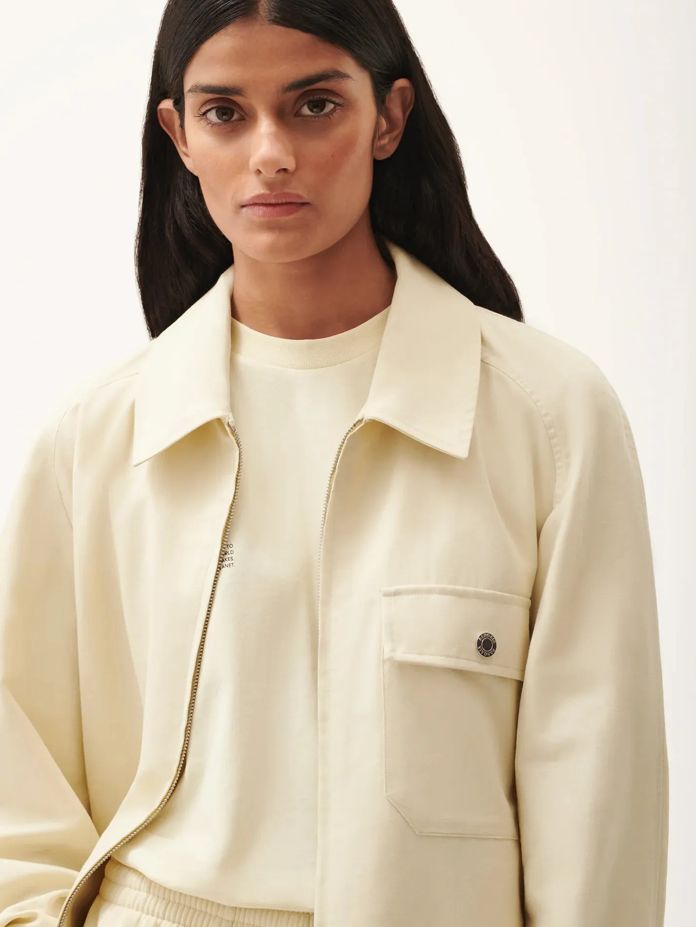 DNA Cotton Linen Harrington Jacket - Black
