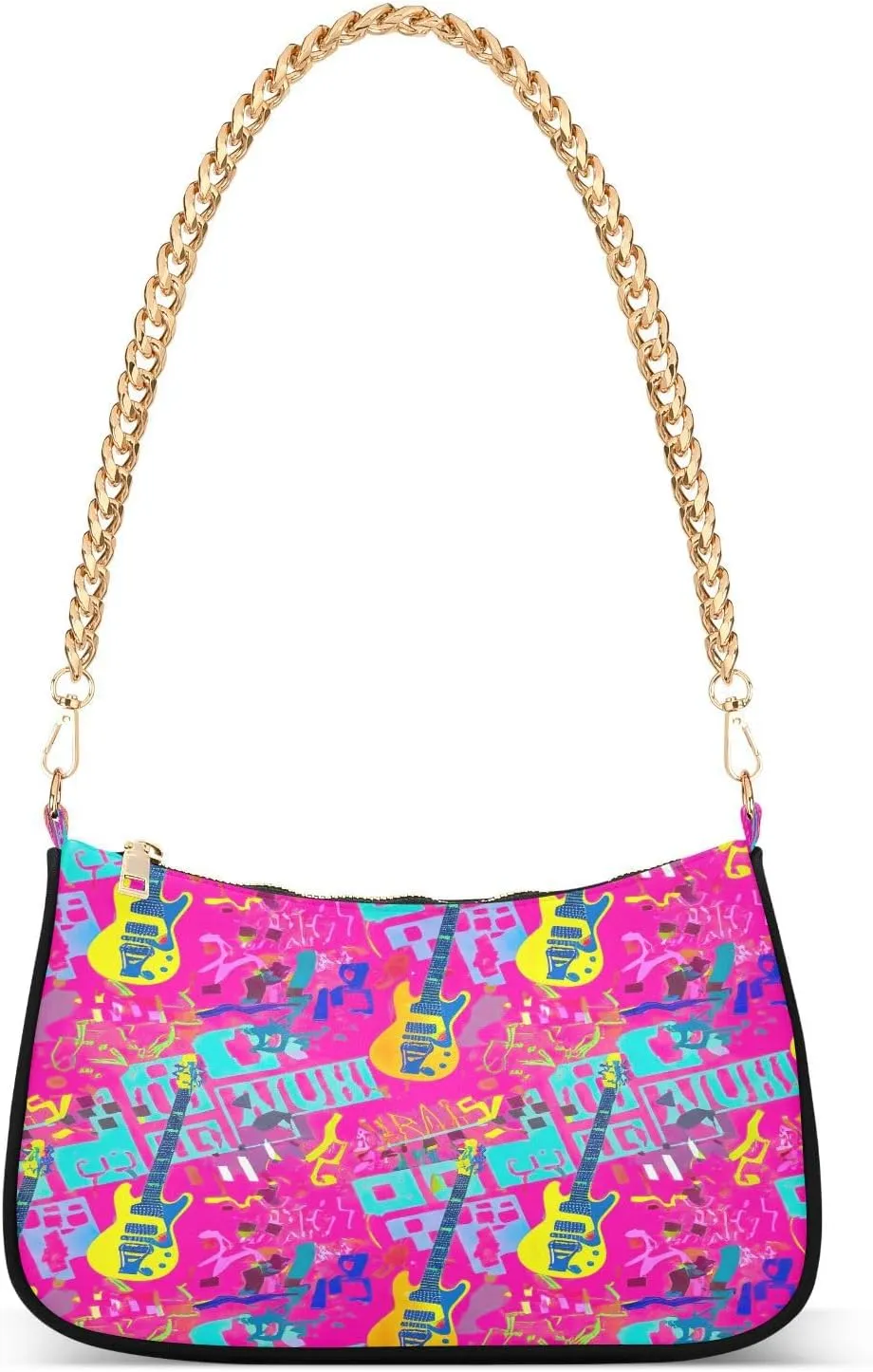 Electric Guitar Vibrant Pink Women's Small Purse, Crossbody Bags for Women Trendy