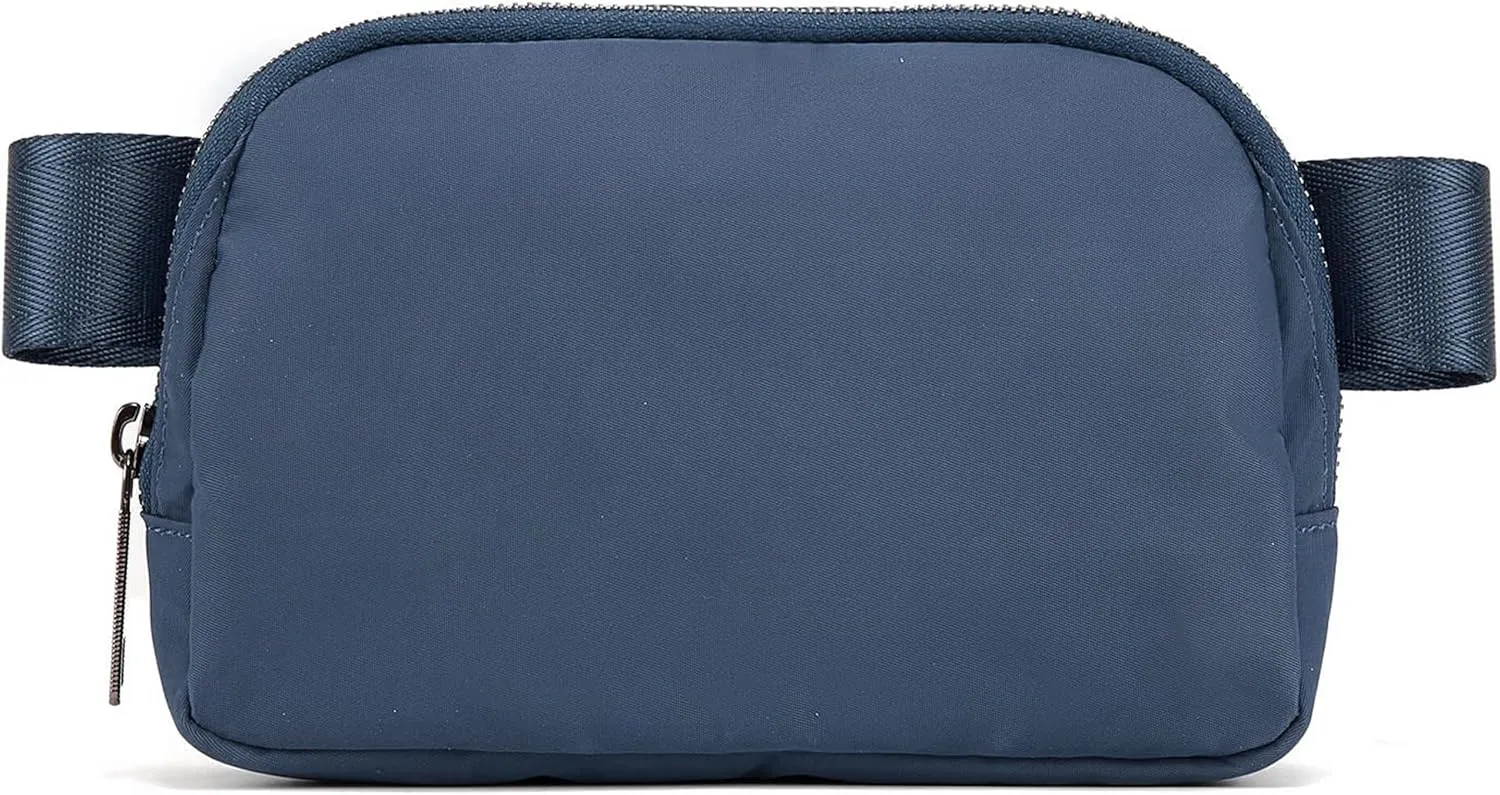 Fanny Pack Cross Body Bag Small Crossbody Bags for Women Men Trendy Nylon Waterproof Mini Purse Travel Running Belt Bag Lulu Dupes Bum Hip Chest Waist Pack Side Bag Must Have Dark Blue