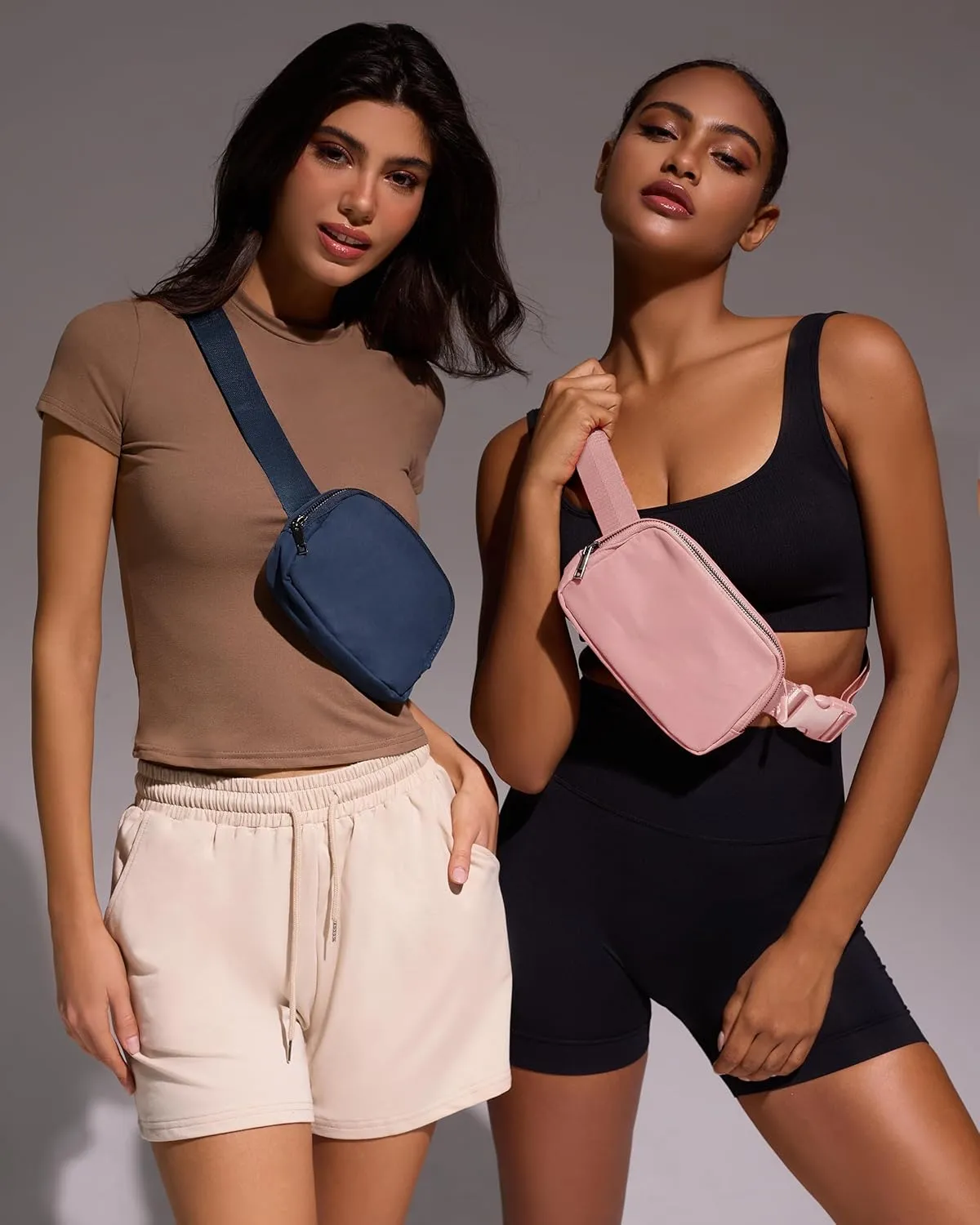 Fanny Pack Cross Body Bag Small Crossbody Bags for Women Men Trendy Nylon Waterproof Mini Purse Travel Running Belt Bag Lulu Dupes Bum Hip Chest Waist Pack Side Bag Must Have Dark Blue